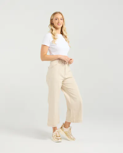 Model wearing Buttercream Maya Pant By Et Alia Available at Beetees Nelson